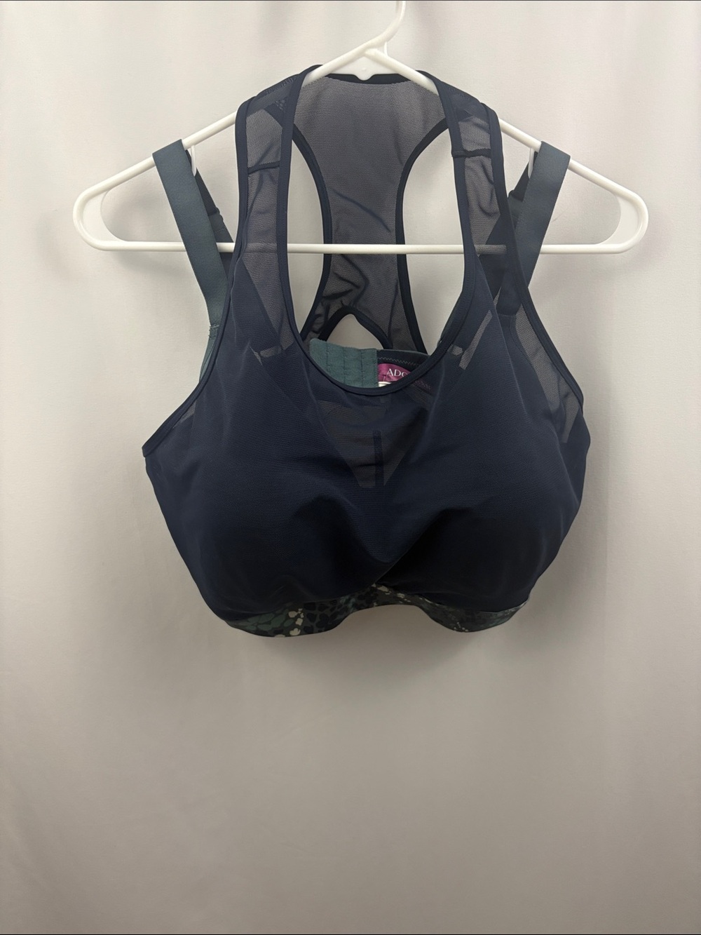 ADORE ME  NWT sz 40DDD Micah Geo Print Sports Bra Navy Blue Gray